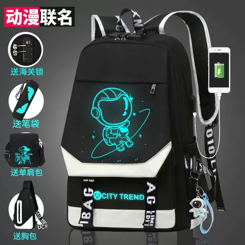 Мультяшный космический вместительный и большой прочный ранец, для средней школы