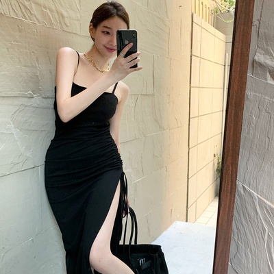 taobao agent French senior emotional spicy girl split sling dress 2022 new female summer temperament long skirt