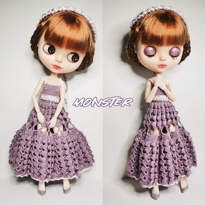 taobao agent BLYTHE small cloth doll OB24 perilla lilac hollow dress skirt suit spot