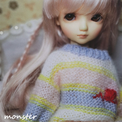 taobao agent BJD doll 6 -point baby clothing small cloth BLYTHE top OB24 striped lazy sweater oversize wind