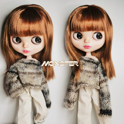 taobao agent BJD6 points doll Blythe small cloth doll clothing OB22OB24AZONE section dye loose Oversized sweater