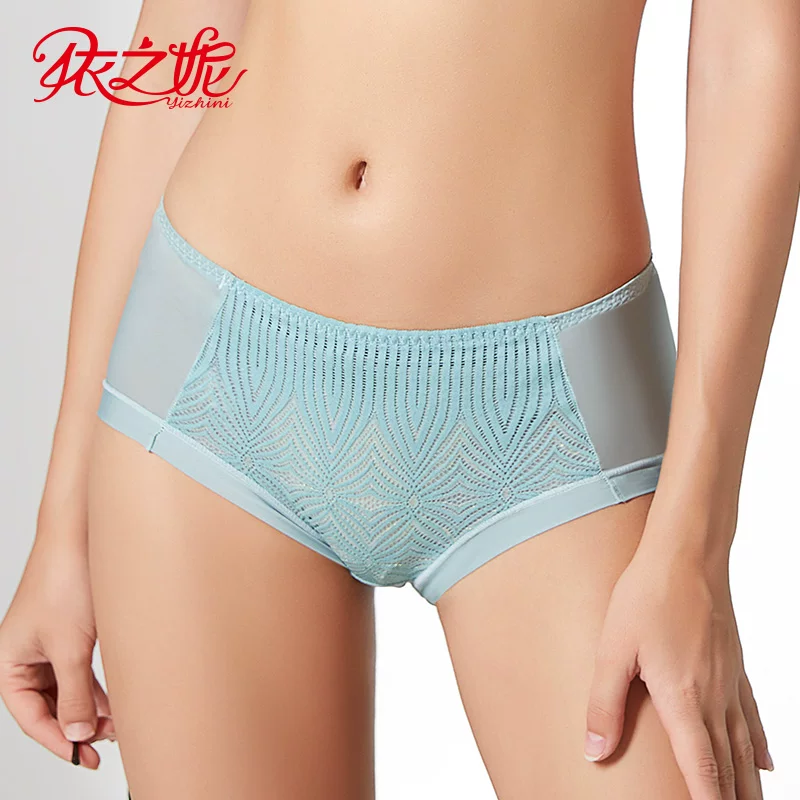 Yizhi's Modeline with panties soft lace big red mid -waist flat angle, comfortable without trace female bottom pants m1327k2