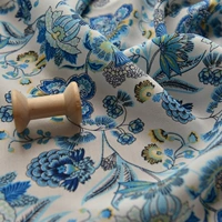 Шифоновая летняя ткань, рубашка, ханьфу, цветочный принт, защита от солнца