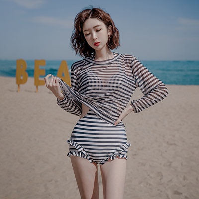 taobao agent Japanese new sexy ladies swimsuit connecting small breasts steel gathers bikini hot spring covered belly sunscreen swimwear