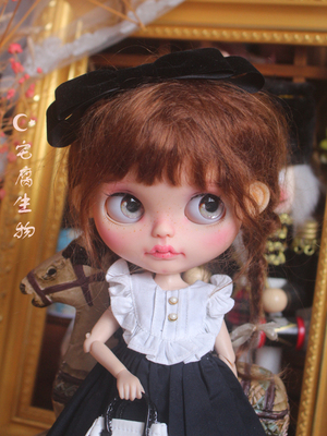 taobao agent Black velvet bow hair clip Blythe small cloth Pullip Binger dal doll can be jewelry with headdress