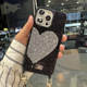 Shiny Rhinestone Diamond Bling Heart Luxury Girls Phone Cases Covers iPhone 15, iPhone 14, iPhone 13, iPhone 12,