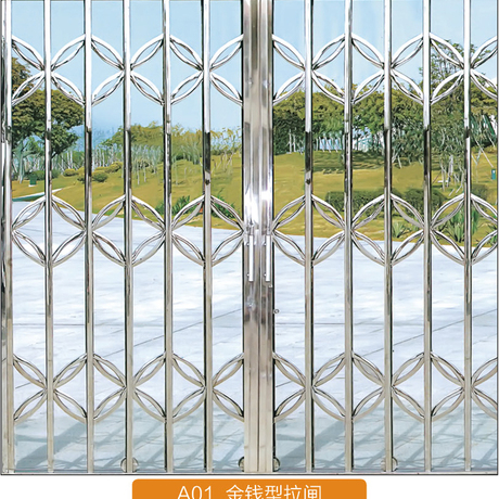 304不锈钢拉闸门推拉折叠防盗可定制车库庭院大门单开双开阳台