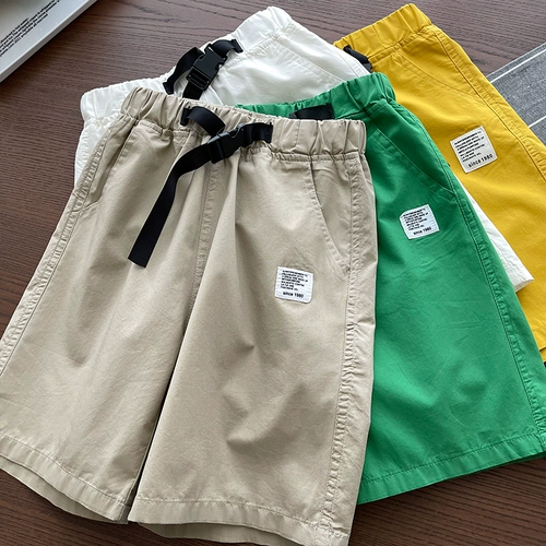 Штаны для мальчиков для отдыха, ремень, пляжные шорты, подходит для подростков, свободный крой