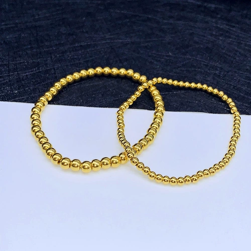 Золотой браслет с одной бусиной, плетеные глянцевые золотые бусины ручной работы, украшение-шарик, делается под заказ, связать своими руками