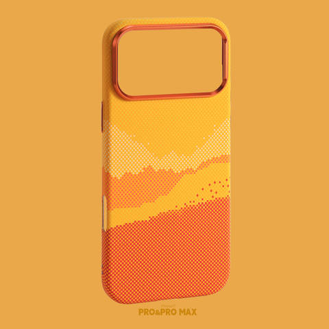 Woven Carbon Fiber Orange iPhone Case for iPhone 13 – 17