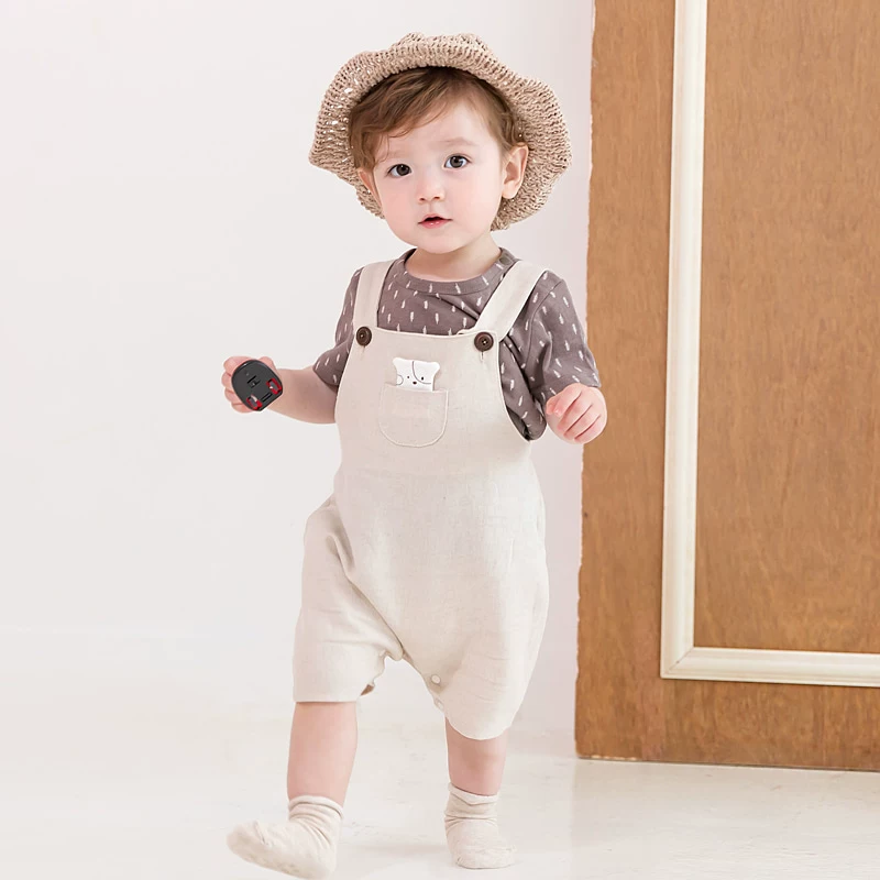 Children's summer thin bodysuit, overall, with short sleeve