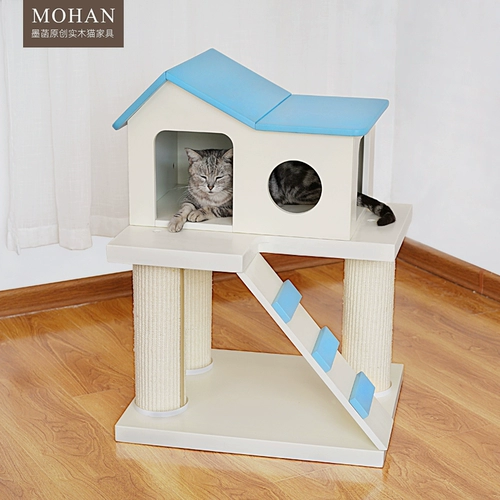 Спортивный комплекс из натурального дерева, импортная деревянная вилла, кот