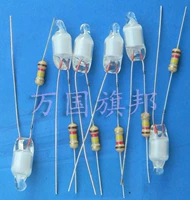 示 示 氖 氖 氖 Индикатор предупреждения Плюс сопротивление 220V 4*11 мм синий светло -голубой 4 юань 10