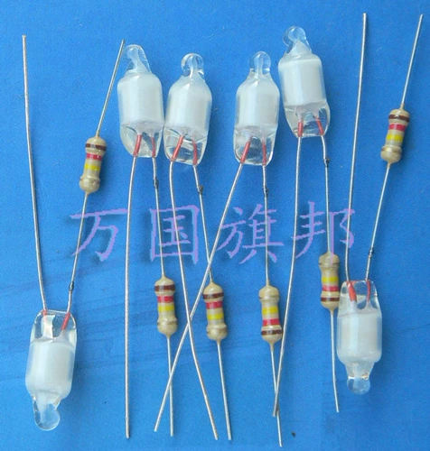 示 示 氖 氖 氖 Индикатор предупреждения Плюс сопротивление 220V 4*11 мм синий светло -голубой 4 юань 10