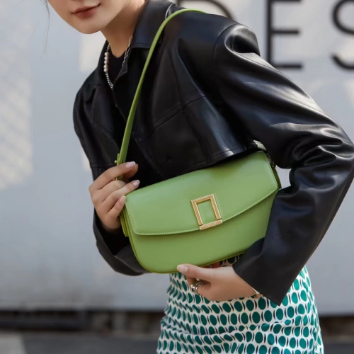 Модная демисезонная кожаная сумка подмышку, универсальная сумка на одно плечо, из натуральной кожи