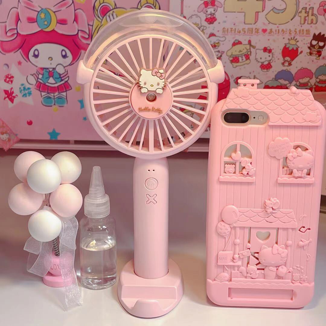 Hello kitty, handheld cute air fan for students
