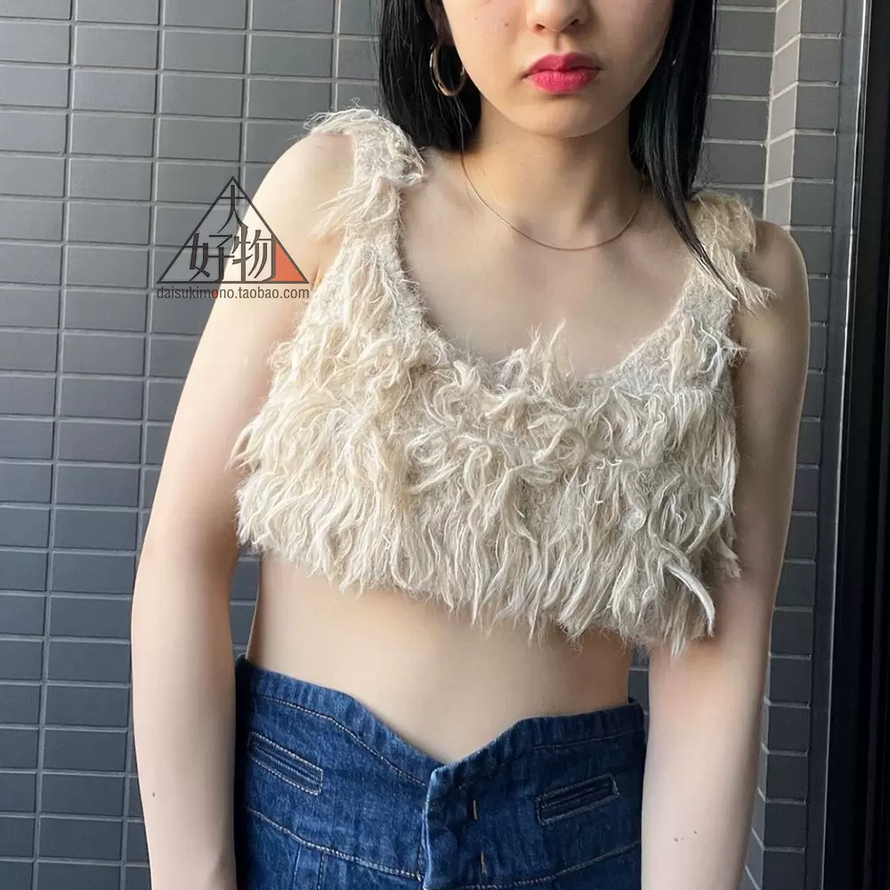 leinwande ラインヴァンドMohair Mixed Fringe Top-