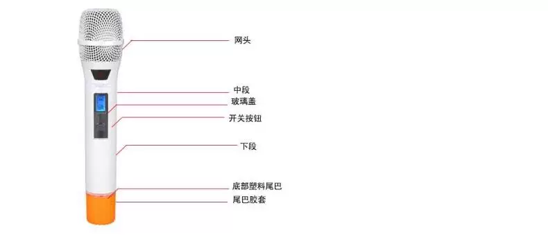 Оригинальная сетка-акриловая крышка для беспроводного микрофона Taiwan Tojie Tujie ACT-3500, основной элемент, кнопка переключения