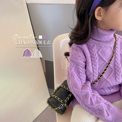 Пуховик, детский демисезонный трикотажный шерстяной свитер, в корейском стиле, в западном стиле