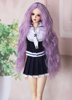 taobao agent BJD wig SD baby MSD high temperature silk 65cm3 separation 22-24cm baby use long hair purple spot AFB3012