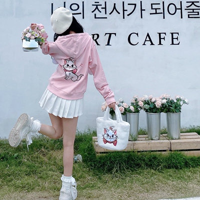 taobao agent With Xia Mary Cat Jacket Cartoon Hat Corruption Sweater New JK Student cute Japanese sweet soft girl top