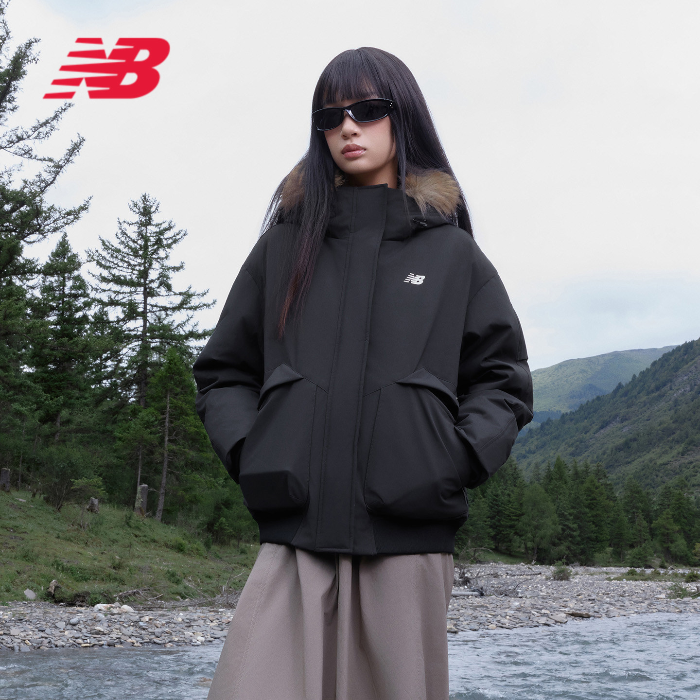 New Balance NB官方26新款女款休闲防泼水保暖运动羽绒服WJ627275 服运实拍商品图