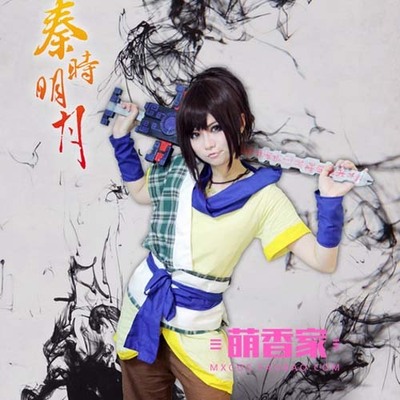 taobao agent Mengxiangjia Qin Shimingyue Jing Tianming/Gintama A Miao/Sasha mixed brown body + tiger mouth clip cos wig