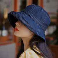 帽子女春夏日系UV遮脸防紫外线大小头围渔夫帽防晒帽遮阳帽太阳帽
