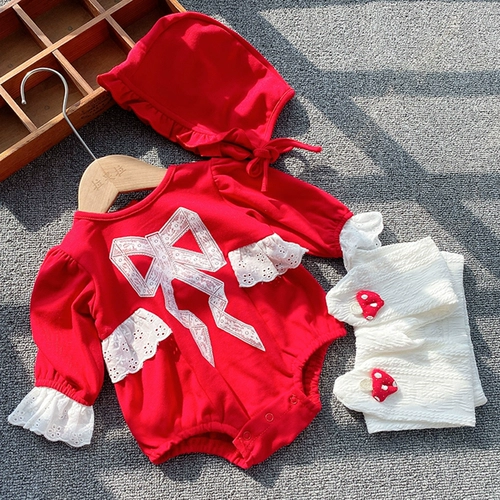 Детский осенний комплект для новорожденных, осеннее боди для девочек, платье для принцессы