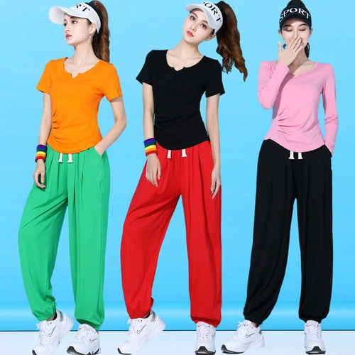 Фонарь, летний черный модный танцующий спортивный костюм, короткий рукав, новая коллекция