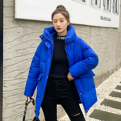 Зимняя длинная куртка, цветной пуховик, 2022, средней длины, в корейском стиле, оверсайз, увеличенная толщина