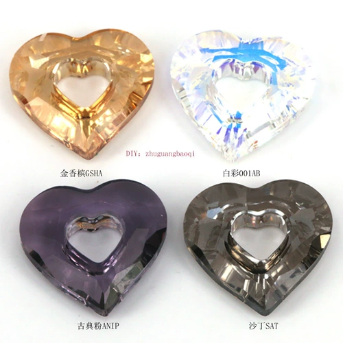 DIY Материал Оригинальный Аутентичный австрийский кристалл 6262 Полово персиковой сердце/сердце распечатано 26 -мм одиночная установка