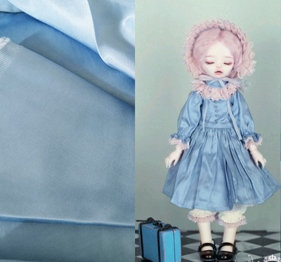 taobao agent European and American imported fabrics【Whole cotton simulation shred】Blue satin pure cotton soft hanging baby clothing clothing cloth