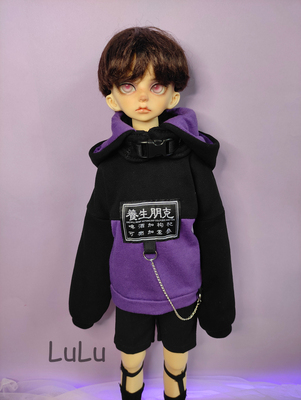 taobao agent BJD baby clothing 4 -point men's shirt guard MSD trendy casual clothes black purple [lulu]+health punk+