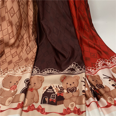 taobao agent Clearance-Lolita Lolita Lo skirt children's clothing DIY handmade BJD bilateral fabric-chocolate bear