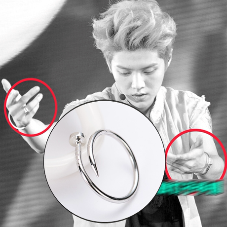 90       鹿晗同款戒指 指环鹿晗同款戒指女exo同款戒指exo戒指女钉子