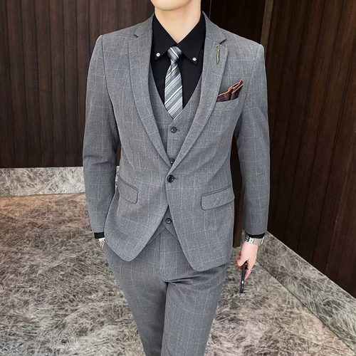 Костюм, комплект, пиджак классического кроя, свадебное платье, в корейском стиле