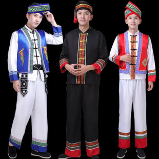 新しい56の民族衣装、トゥチャ族、ヤオ族、ミャオ族、ハニリ族の少数民族衣装、男性と白の衣装