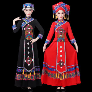 新しい広西チワン族トゥチャとヤオ族少数民族衣装女性ミャオ族衣装ダンス服セットパフォーマンス