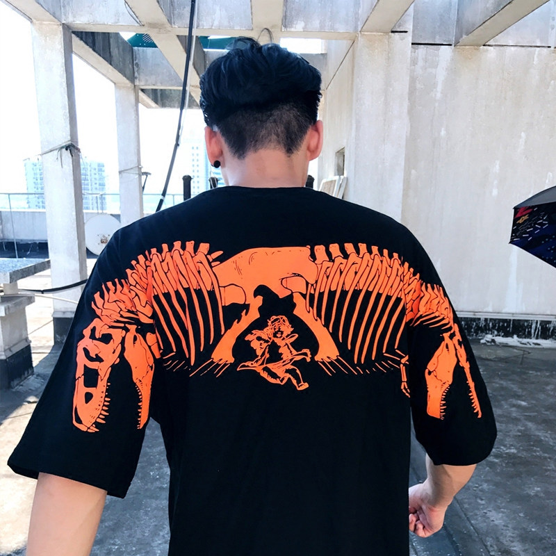 帅炸天!季野 grkc短袖男 中国有嘻哈 jony j 恐龙龙骨t恤女 潮牌