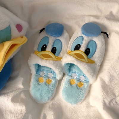 taobao agent Cute duck duck girl heart plush slippers home card Baotou warm room student cotton slippers