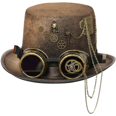 taobao agent Men and Women's General Steam Punk Hat with Wudo Mirror Handmade Gear Halloween Victoria Ding COS