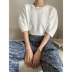 Yang Yi Pháp áo sơ mi ngắn tay mùa hè năm 2021, phong cách phương Tây tay phồng nữ áo thun trắng Hàn Quốc - Áo phông Áo phông