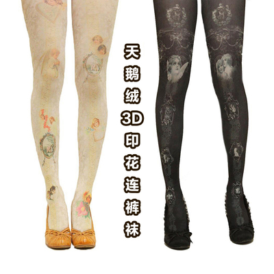 taobao agent Japanese retro autumn thin velvet swan, socks, Lolita style