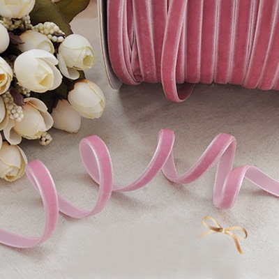 taobao agent 10mm wide pink pink velvet ribbon velvet ribbon ribbon woven woven DIY hair sandwiches material 1cm centimeter