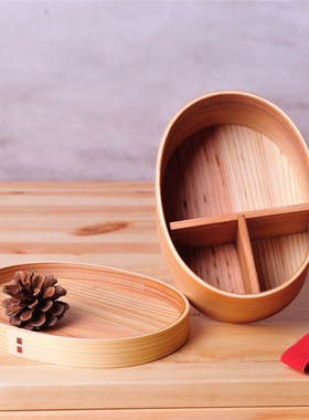 日式木器原木饭盒整木挖制便当盒 创意木质点心盒餐盒糕点盒