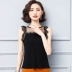 Áo thun ren nữ màu camisole thuần khiết với áo thun không tay thon gọn 2021 new crop top nữ - Áo ba lỗ Áo ba lỗ