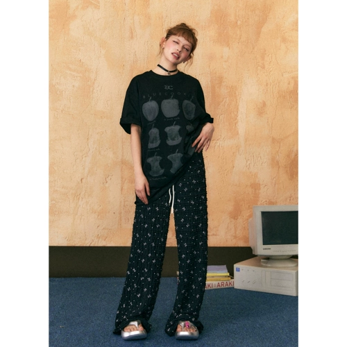 Apple, летняя футболка с коротким рукавом, в американском стиле, короткий рукав, оверсайз