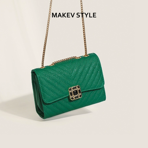 Зеленая цепь, сумка через плечо, Гонконг, на цепочке, коллекция 2022, премиум класс