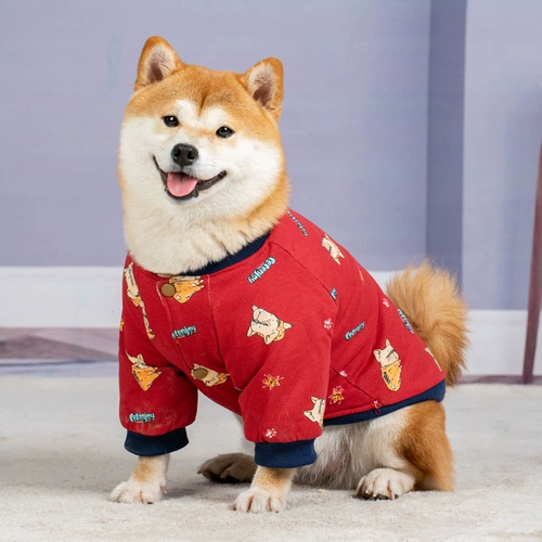 Собачья одежда осень и зимние домашние животные Шиба Ину Тедди боевые боевые боевые сарай Корки зимний щенок зимний теплый средний